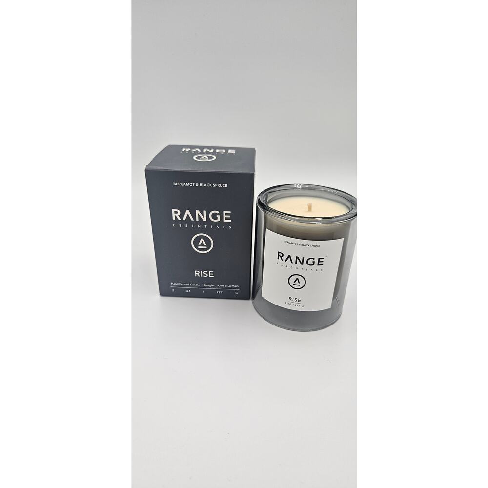 Range Essentials Bergamot & Spruce Candle 8oz Glass Floating Candle Modern Decor